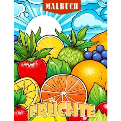 Abbildung von Früchte Malbuch: 30 Obst Ausmalbilder für Kinder zum Entspannen und Kreativität fördern Perfekte Geschenkidee!