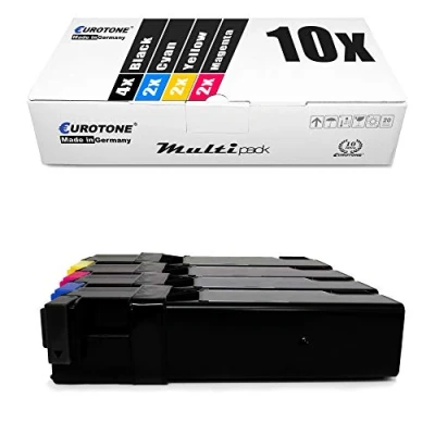 Abbildung von 10x Eurotone Toner für Xerox Phaser 6500 DN N ersetzt Schwarz Blau Rot Gelb