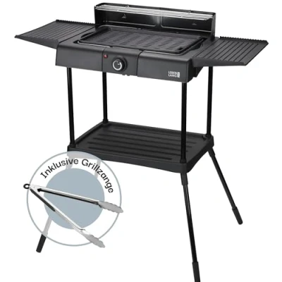 Abbildung von Lebenlang Tischgrill 2in1 Elektro Stand und Tischgrill, für In Outdoor geeignet, 2000 W, Inkl. Grillzange, antihaftbeschichtet &amp; leicht zu reinigen
