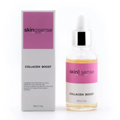 Abbildung von Skinosense® Collagen Booster Serum, Anti Aging Serum mit Matrixyl 3000, Hyaluronsäure, Vitamin B3, C &amp; E, für straffe und elastische Haut (30 ml)