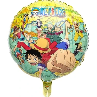 Abbildung von One Piece Folienballon XXL Monkey D. Ruffy Party Deko Manga Zubehör Kindergeburtstag Luffy (One rund)