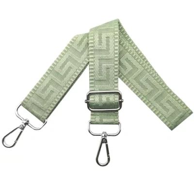 Abbildung von Schultergurt für Tasche Taschengurte zum Wechseln, Verstellbar Taschengurt Breit 3.8cm mit Silber Karabiner Taschenband Schulterriemen Tragegurt Handtaschen Damen, Rein grün, K21
