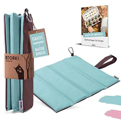 Abbildung von BJORKI® Sitzkissen Kinder Faltbares Outdoor mit optimalem Kälte und Nässeschutz Robuste Sitzunterlage Die Thermo Sitzmatte fürs Wandern, Stadion unterwegs