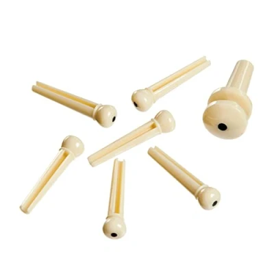 Abbildung von Planet Waves PWSP12 7 Plastik Brückenpins + Endpin Elfenbein mit schwarzer Einlage