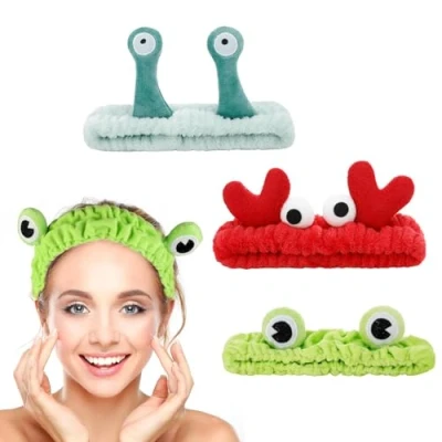 Abbildung von 3 Stücke Haarband Kosmetik,Haarband Schminken,Headband Skincare,Gesicht Waschen Stirnband,Korallen Fleece Haarbänder Elastic Make Up Haarband,Haarschmuck Hautpflege
