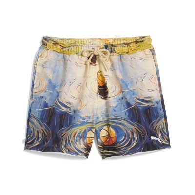 Abbildung von Puma Dylan Exhibit Terry Basketball kurze Sporthose Vivid blueaop, Herren, Größe: Medium, blue aop