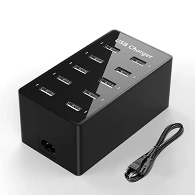 Abbildung von ANNCAY USB Ladegerät, mehrere Schnellladegeräte, 50W, 10 Netzteil, geeignet für iPhone/Samsung/Huawei/Xiaomi/Mp3/Tablet/Kamera usw.