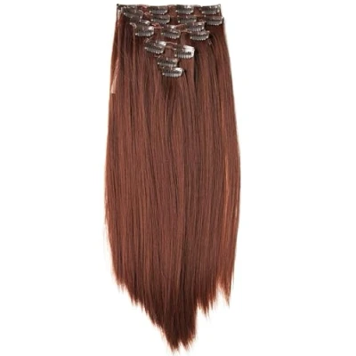Abbildung von CAISHA XXL 50cm 8 Teile Set CLIP IN EXTENSIONS Nicole Haarverlängerung Haarteil Glatt Braun CES113