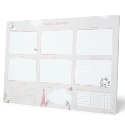 Abbildung von Grupo Erik Wochenplaner Block A4 Kalender Planer Disney Aristocats Tischkalender Tischplaner ohne Datum Schreibtischunterlage Papier