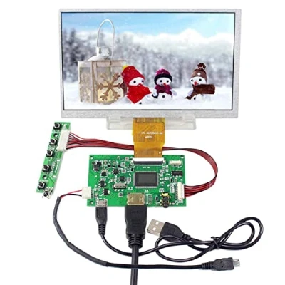 Abbildung von VSDISPLAY 17,8 cm (7 Zoll) 1024x600 HD 50pin IPS LCD Bildschirm mit HDMI Controller Karte,mit USB und Micro Stromkabel