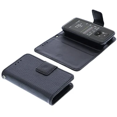 Abbildung von foto kontor Tasche kompatibel mit Dexcom G7 Hülle Book Style schwarz Schutzhülle Buch
