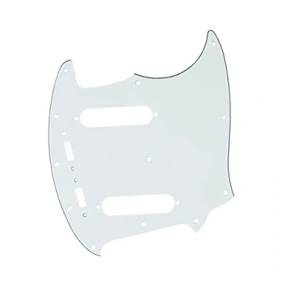 Abbildung von Musiclily Pro 12 Löcher Pickguard Gitarren Schlagbrett für Fender American Mustang,3 lagig Pergament