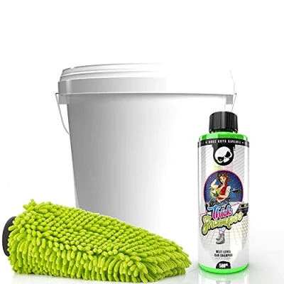 Abbildung von detailmate Nuke Guys Auto Wasch und Pflegeset Handwäsche: Thick Shampoo 500ml + Wascheimer Deckel Waschhandschuh