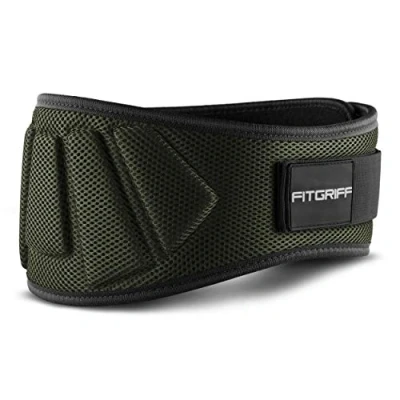 Abbildung von FITGRIFF® Gewichthebergürtel V1 Fitness Gürtel für Bodybuilding, Krafttraining, Gewichtheben Trainingsgürtel Damen und Herren (Army Green, 97cm 108cm Bauchumfang (X Large))
