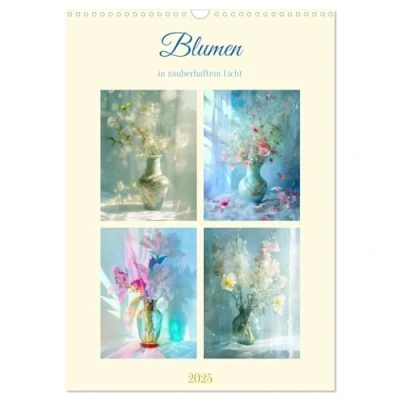 Abbildung von Blumen in zauberhaftem Licht (Wandkalender 2025 DIN A3 hoch), CALVENDO Monatskalender