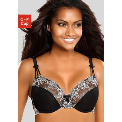 Abbildung von Lascana Pushup BH, Damen, Größe: 75C, Schwarzcreme