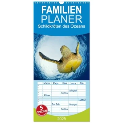Abbildung von Familienplaner 2025 Schildkröten des Ozeans mit 5 Spalten (Wandkalender, 21 cm x 45 cm), CALVENDO
