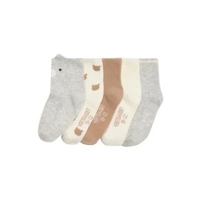 Abbildung von Vertbaudet 5er Pack Baby Socken Bär OEKO TEX® wollweiß 23/26