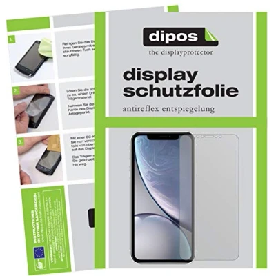 Abbildung von dipos I 6X Schutzfolie matt kompatibel mit Apple iPhone XR Folie Displayschutzfolie