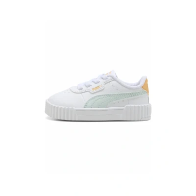 Abbildung von Puma Carina 3.0 Sneaker low whitepeaceful bluealmost apricot für Kinder, Größe: 23, White peaceful blue almost Schuhe