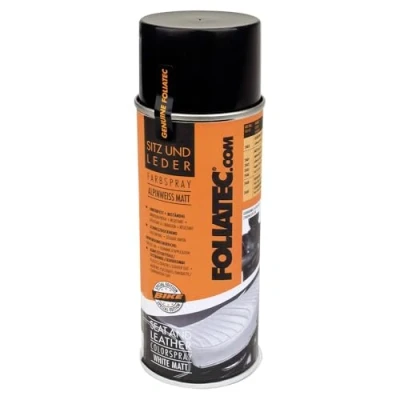 Abbildung von Foliatec Sitz und Leder Farbspray Auto Motorrad Lack Spray für Kunstleder, Alpinweiss Matt, 400 ml