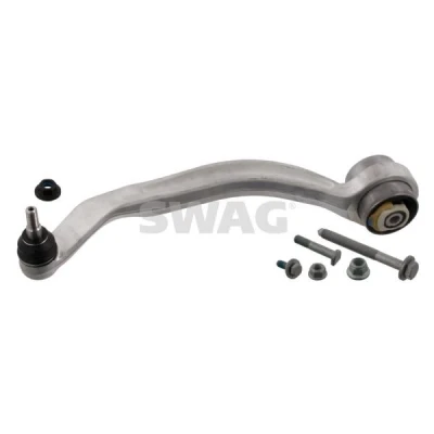 Abbildung von SWAG 30 93 3366 Querlenker mit Anbaumaterial Lager, Trag /Führungsgelenk Vorderachse links, unten, hinten Aluminium
