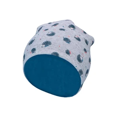 Abbildung von Sterntaler Baby Jungen Beanie Slouch Igel Mütze Baby, Kinderbeanie gefüttert mit Baumwoll Fleece hellgrau, 45