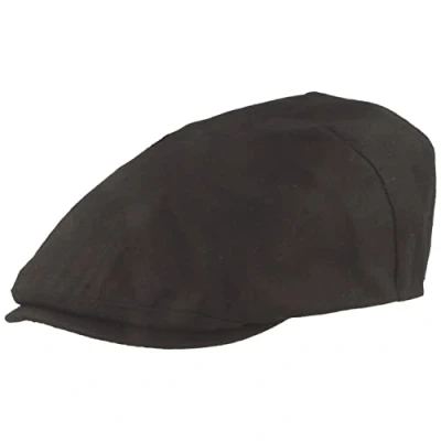 Abbildung von Breiter Herren Schiebermütze Flatcap Schirmmütze 100% Leinen, Futter Baumwolle Leicht &amp; Bequem Schwarz 59