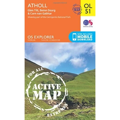 Abbildung von Atholl, Glen Tilt, Beinn Dearg &amp; Carn nan Gabhar (OS Explorer Map Active)