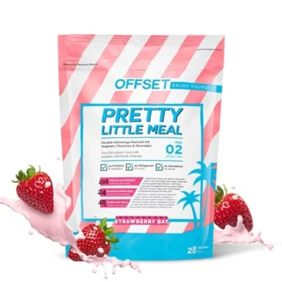 Abbildung von OFFSET Nutrition Abnehm Shake Strawberry Bay [nur 208 KCAL pro Shake] 28 Portionen Mahlzeitersatz Diät mit 24 Vitaminen &amp; Mineralien Glutenfreie Trinkmahlzeit