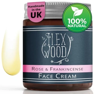 Abbildung von The Ilex Wood Rose und Weihrauch Gesichtscreme 100% natürlich, vegan, feuchtigkeitsspendend, Anti Aging, tierversuchsfrei, palmölfrei, plastikfrei, handgefertigt 60 ml