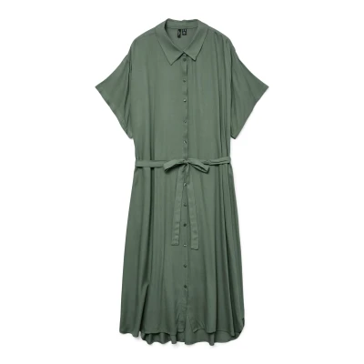 Abbildung von Vero Moda Curve Hemdblusenkleid &quot;VMBUMPY SS SHIRT DRESS WVN GA CUR&quot;