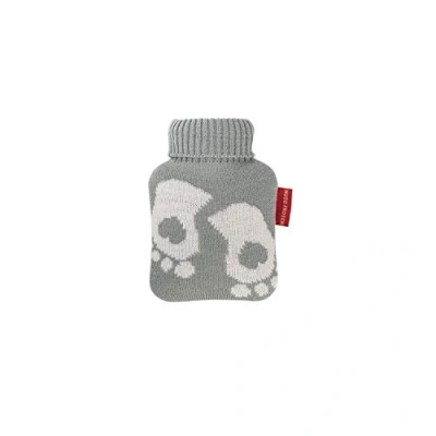 Abbildung von Mini Wärmflasche 0,2 l mit Strickbezug pastellgrün Füße 1 St