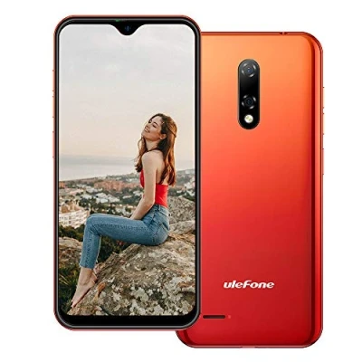 Abbildung von Ulefone Note 8P Android 10 Smartphone ohne Vertrag Günstig, 5,5’’ Wassertropfen Bildschirm 4G LTE Handy, 2GB+16GB, DUAL SIM + SD (3 Kartensteckplätze), Gesichtsentsperrung, 8MP+2MP+5MP, GPS Rot