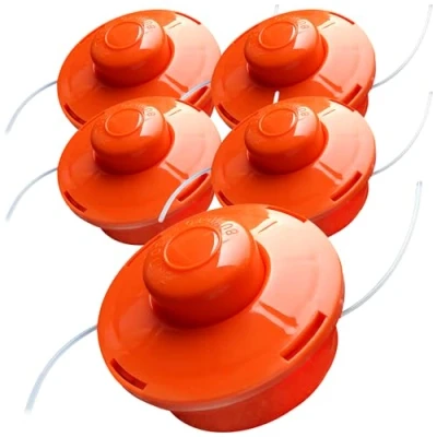 Abbildung von Nemaxx® Fadenkopf für Motorsense [FADENKOPF M10 Gewinde] Fadenspule Rasentrimmer Mähkopf Trimmer Kopf Spule Freischneider Rasentrimmerkopf Mähfadenkopf Orange (5 Stück)