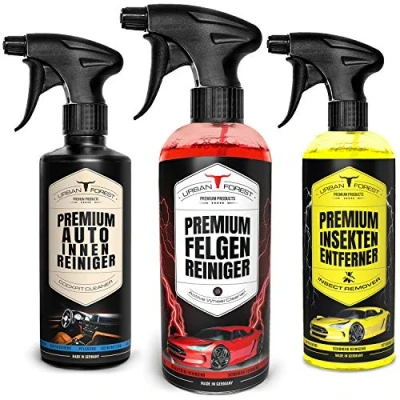 Abbildung von Auto Reiniger SPARSET Innenraum &amp; Innenraumpflege 500ml + Felgen 1000ml Insektenentferner für Lack Scheiben Made in Germany URBAN Forest