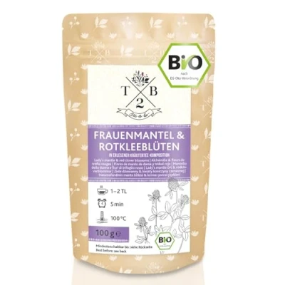 Abbildung von Frauenmantel Rotkleeblüten Kräuterteemischung in Bio Qualität, 100g (ca. 40 Tassen)