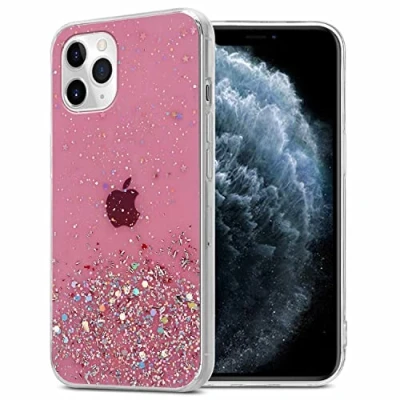 Abbildung von Cadorabo Hülle kompatibel mit Apple iPhone 11 Rundumschutz TPU Silikon Case Mädchen Glitzer Strass Design Slim Kratzfest Weiche Gummi Bling Schutzhülle für in Rosa