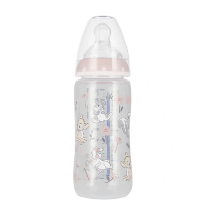 Abbildung von NUK First Choice+ Disney, Anti Kolik Flasche mit Temperaturanzeige und Silikonsauger, Bambi, Größe M, 741997, 6 18 Monate, 300 ml