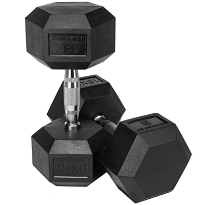 Abbildung von HQ Germany® Hexagon hanteln 15kg 2 Stück Geruchsarm, ±1,5% Gewichtstoleranz Hantel, 15 kg 2er Set, Kurzhantel, Dumbbell, Kilo Hantel Hantelset