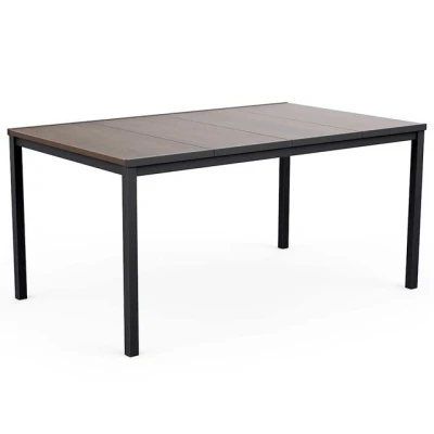 Abbildung von Keter Gartentisch Signature Porto Tisch 160 cm Walnuss und Schwarz Stahl