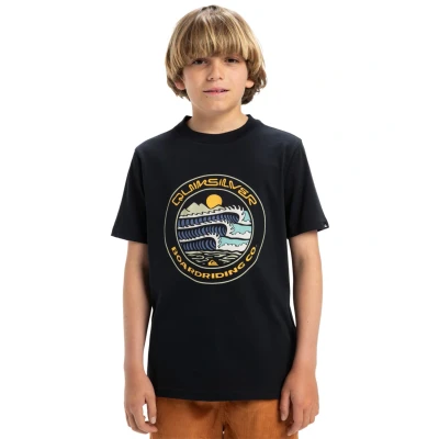 Abbildung von Quiksilver EVO SEAS Tshirt print für Kinder, Größe: 152, Black