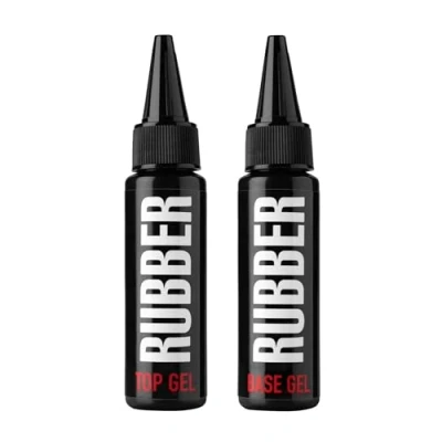 Abbildung von K Professional Nail Gel Polish Rubber Base &amp; Top Coat Nagellack Maniküre Kit Glanz Langlebig Geeignet für Anfänger Profis Hochglanz Gesunde Nägel 2x30ml Nagelverlängerung