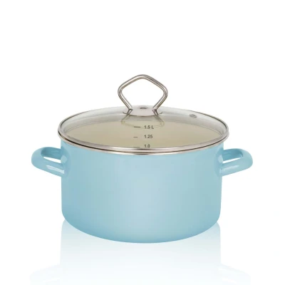 Abbildung von Krüger Fleischtopf Sylt 16 cm, Emaille, blau