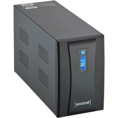Abbildung von Accurat UPS Unterbrechungsfrei Stromversorgung Shield 2000 2000VA/1200W, AVR, LCD, AC, 2 Schuko Steckdose, Überspannungsschutz, RJ45, USB B Line Interactive USV, Netzinteraktive Notstromversorgung