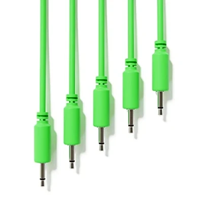 Abbildung von ExcelValley 5 Pack Mono Modular Patchkabel TS 3,5mm 1/8&quot; Eurorack Synthesizer [Grün 15 cm 5,91&quot;]