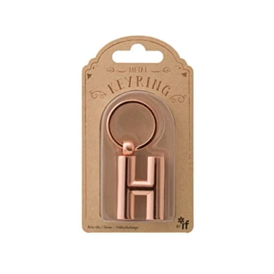 Abbildung von IF Metall Buchstaben Schlüsselanhänger, personalisierbar, mit Roségold H