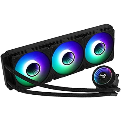 Abbildung von Aerocool MIRAGEL360, Flüssigkühlung CPU, 3 ARGB Lüfter 12cm, TDP 550W, Schwarz