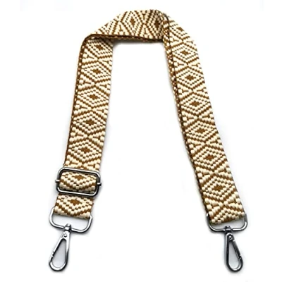 Abbildung von Taschengurte zum Wechseln, Verstellbarer Schulterriemen für Taschen, Hellbraun Schultergurt Tasche Bunt mit Silber Karabiner, Umhängegurt Taschengurt Breit 3.8cm Damen #1
