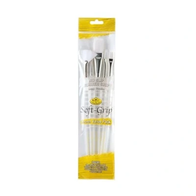 Abbildung von Royal &amp; Langnickel SG 502 Soft Grip mit langem Griff 5 teiliges Pinsel Set gemischt / weißesTaklon